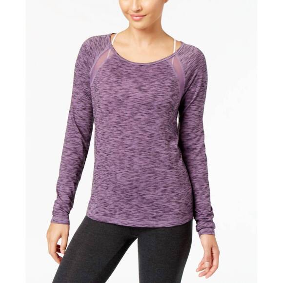 IDEOLOGY Tops - NEW IDEOLOGY space dyed mesh trim top in montana grape
